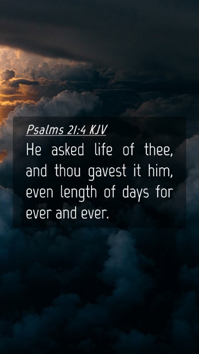 Picture 04 - Psalms 21:4 KJV Mobile Phone Wallpaper - He asked life of thee, and thou gavest it him, - Mobile Bible Verse Wallpaper