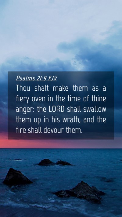Picture 04 - Psalms 21:9 KJV Mobile Phone Wallpaper - Thou shalt make them as a fiery oven in the time - Mobile Bible Verse Wallpaper