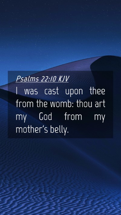 Picture 04 - Psalms 22:10 KJV Mobile Phone Wallpaper - I was cast upon thee from the womb: thou art my - Mobile Bible Verse Wallpaper