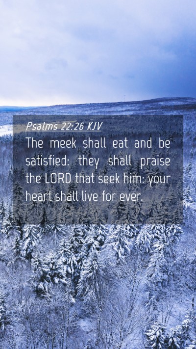 Picture 04 - Psalms 22:26 KJV Mobile Phone Wallpaper - The meek shall eat and be satisfied: they shall - Mobile Bible Verse Wallpaper