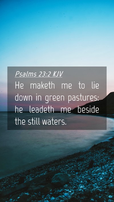 Picture 04 - Psalms 23:2 KJV Mobile Phone Wallpaper - He maketh me to lie down in green pastures: he - Mobile Bible Verse Wallpaper