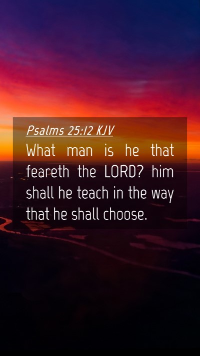Picture 04 - Psalms 25:12 KJV Mobile Phone Wallpaper - What man is he that feareth the LORD? him shall - Mobile Bible Verse Wallpaper