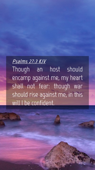 Picture 04 - Psalms 27:3 KJV Mobile Phone Wallpaper - Though an host should encamp against me, my heart - Mobile Bible Verse Wallpaper