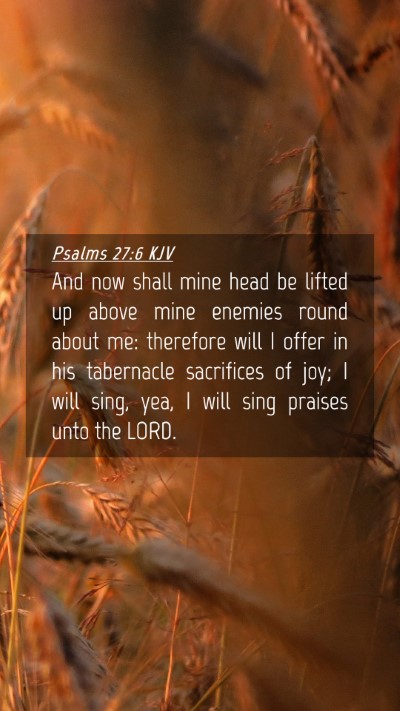 Picture 04 - Psalms 27:6 KJV Mobile Phone Wallpaper - And now shall mine head be lifted up above mine - Mobile Bible Verse Wallpaper