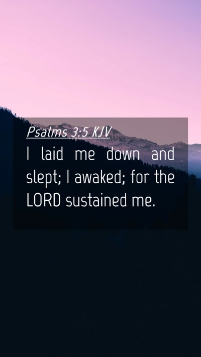 Picture 04 - Psalms 3:5 KJV Mobile Phone Wallpaper - I laid me down and slept; I awaked; for the LORD - Mobile Bible Verse Wallpaper