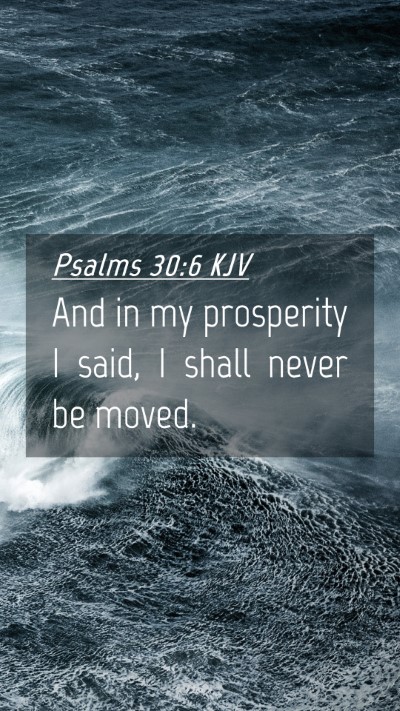 Picture 04 - Psalms 30:6 KJV Mobile Phone Wallpaper - And in my prosperity I said, I shall never be - Mobile Bible Verse Wallpaper
