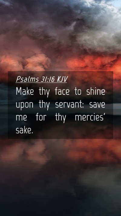 Picture 04 - Psalms 31:16 KJV Mobile Phone Wallpaper - Make thy face to shine upon thy servant: save me - Mobile Bible Verse Wallpaper