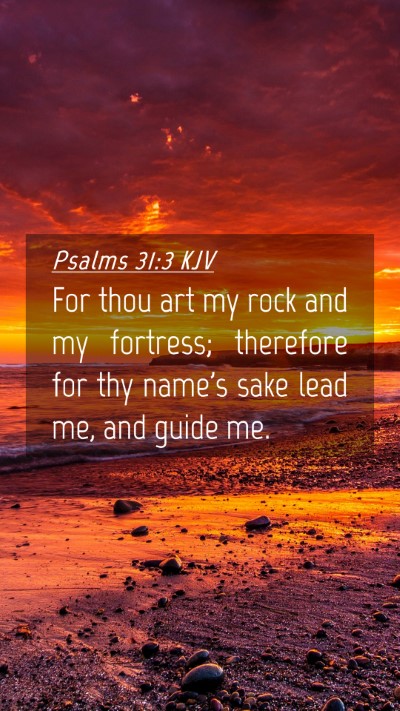 Picture 04 - Psalms 31:3 KJV Mobile Phone Wallpaper - For thou art my rock and my fortress; therefore - Mobile Bible Verse Wallpaper