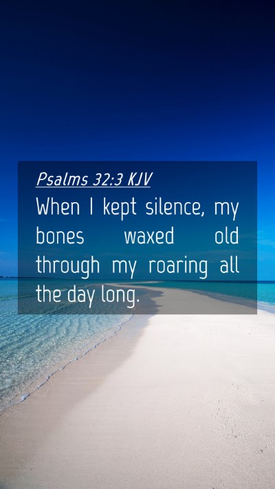 Picture 04 - Psalms 32:3 KJV Mobile Phone Wallpaper - When I kept silence, my bones waxed old through - Mobile Bible Verse Wallpaper