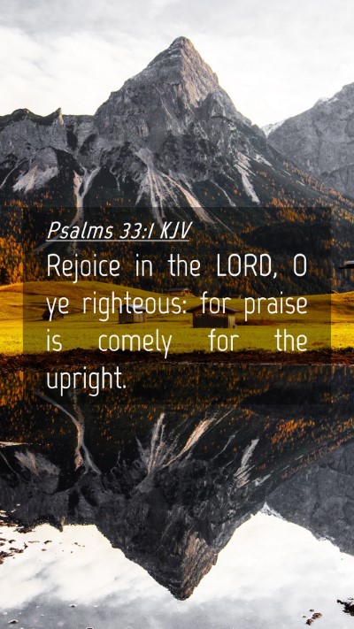 Picture 04 - Psalms 33:1 KJV Mobile Phone Wallpaper - Rejoice in the LORD, O ye righteous: for praise - Mobile Bible Verse Wallpaper