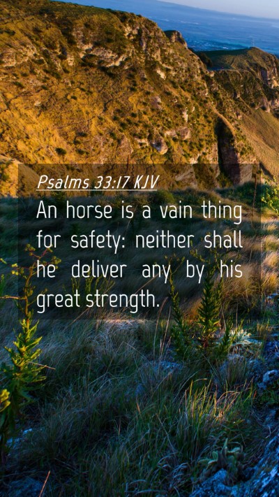 Picture 04 - Psalms 33:17 KJV Mobile Phone Wallpaper - An horse is a vain thing for safety: neither - Mobile Bible Verse Wallpaper