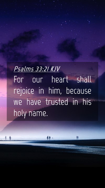 Picture 04 - Psalms 33:21 KJV Mobile Phone Wallpaper - For our heart shall rejoice in him, because we - Mobile Bible Verse Wallpaper