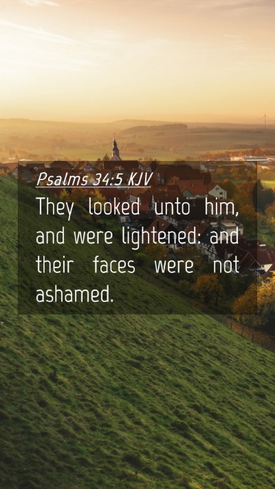 Picture 04 - Psalms 34:5 KJV Mobile Phone Wallpaper - They looked unto him, and were lightened: and - Mobile Bible Verse Wallpaper