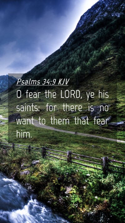 Picture 04 - Psalms 34:9 KJV Mobile Phone Wallpaper - O fear the LORD, ye his saints: for there is no - Mobile Bible Verse Wallpaper
