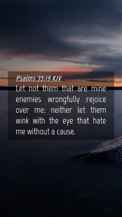 Picture 04 - Psalms 35:19 KJV Mobile Phone Wallpaper - Let not them that are mine enemies wrongfully - Mobile Bible Verse Wallpaper