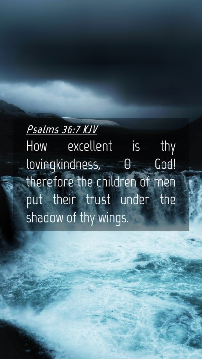 Picture 04 - Psalms 36:7 KJV Mobile Phone Wallpaper - How excellent is thy lovingkindness, O God! - Mobile Bible Verse Wallpaper