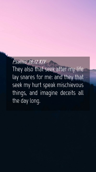 Picture 04 - Psalms 38:12 KJV Mobile Phone Wallpaper - They also that seek after my life lay snares for - Mobile Bible Verse Wallpaper