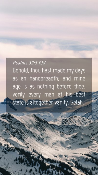 Picture 04 - Psalms 39:5 KJV Mobile Phone Wallpaper - Behold, thou hast made my days as an handbreadth; - Mobile Bible Verse Wallpaper