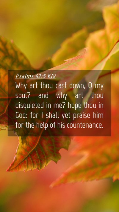 Picture 04 - Psalms 42:5 KJV Mobile Phone Wallpaper - Why art thou cast down, O my soul? and why art - Mobile Bible Verse Wallpaper