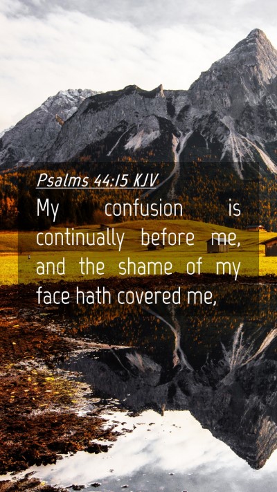 Picture 04 - Psalms 44:15 KJV Mobile Phone Wallpaper - My confusion is continually before me, and the - Mobile Bible Verse Wallpaper
