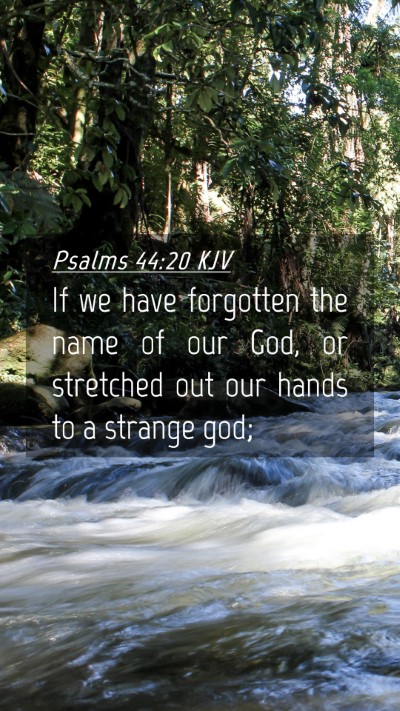 Picture 04 - Psalms 44:20 KJV Mobile Phone Wallpaper - If we have forgotten the name of our God, or - Mobile Bible Verse Wallpaper
