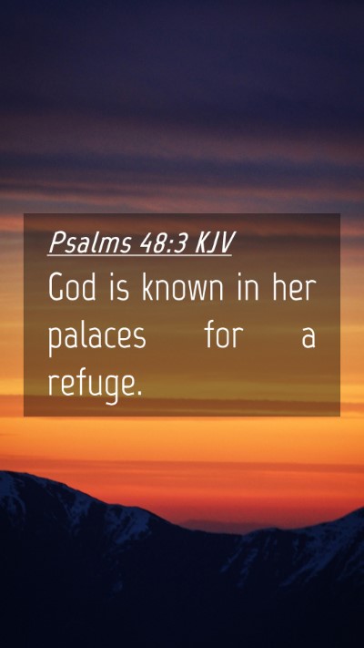 Picture 04 - Psalms 48:3 KJV Mobile Phone Wallpaper - God is known in her palaces for a - Mobile Bible Verse Wallpaper