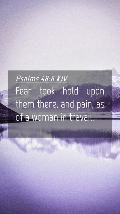 Picture 04 - Psalms 48:6 KJV Mobile Phone Wallpaper - Fear took hold upon them there, and pain, as of a - Mobile Bible Verse Wallpaper