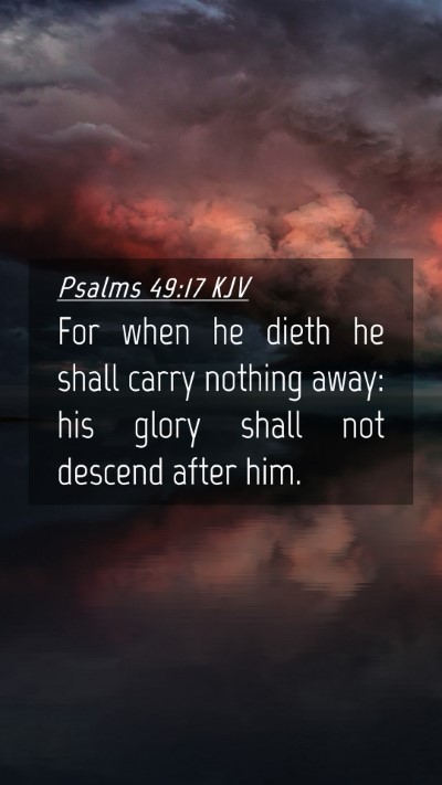 Picture 04 - Psalms 49:17 KJV Mobile Phone Wallpaper - For when he dieth he shall carry nothing away: - Mobile Bible Verse Wallpaper