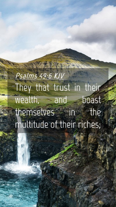 Picture 04 - Psalms 49:6 KJV Mobile Phone Wallpaper - They that trust in their wealth, and boast - Mobile Bible Verse Wallpaper