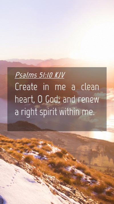 Picture 04 - Psalms 51:10 KJV Mobile Phone Wallpaper - Create in me a clean heart, O God; and renew a - Mobile Bible Verse Wallpaper