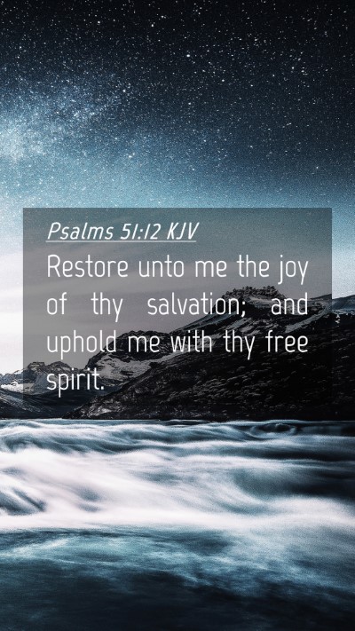 Picture 04 - Psalms 51:12 KJV Mobile Phone Wallpaper - Restore unto me the joy of thy salvation; and - Mobile Bible Verse Wallpaper