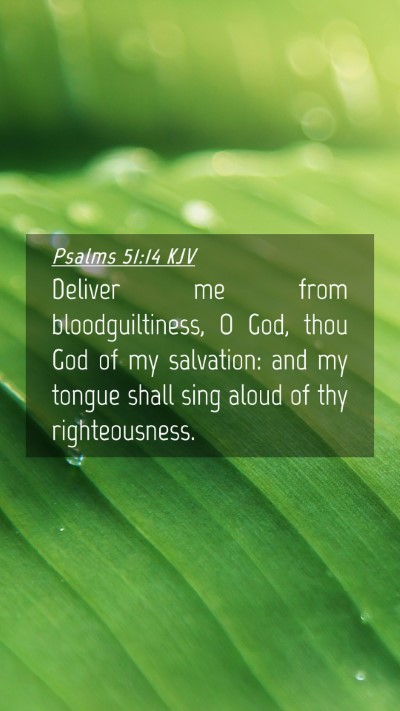 Picture 04 - Psalms 51:14 KJV Mobile Phone Wallpaper - Deliver me from bloodguiltiness, O God, thou God - Mobile Bible Verse Wallpaper
