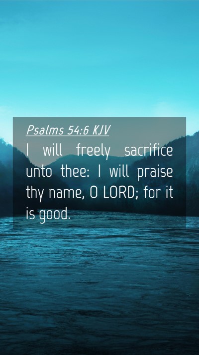 Picture 04 - Psalms 54:6 KJV Mobile Phone Wallpaper - I will freely sacrifice unto thee: I will praise - Mobile Bible Verse Wallpaper