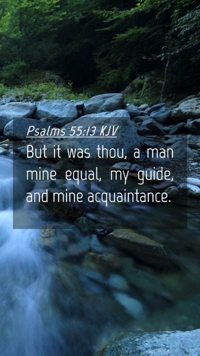 Picture 04 - Psalms 55:13 KJV Mobile Phone Wallpaper - But it was thou, a man mine equal, my guide, and - Mobile Bible Verse Wallpaper