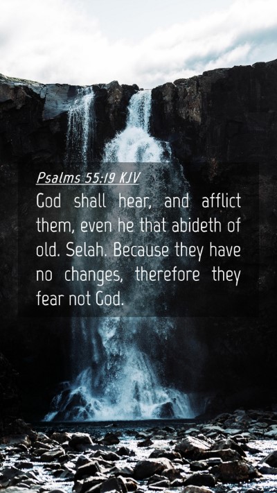 Picture 04 - Psalms 55:19 KJV Mobile Phone Wallpaper - God shall hear, and afflict them, even he that - Mobile Bible Verse Wallpaper