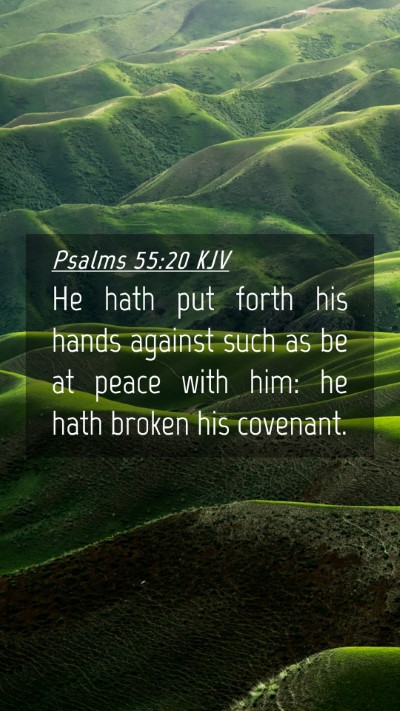 Picture 04 - Psalms 55:20 KJV Mobile Phone Wallpaper - He hath put forth his hands against such as be at - Mobile Bible Verse Wallpaper