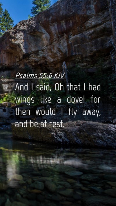 Picture 04 - Psalms 55:6 KJV Mobile Phone Wallpaper - And I said, Oh that I had wings like a dove! for - Mobile Bible Verse Wallpaper