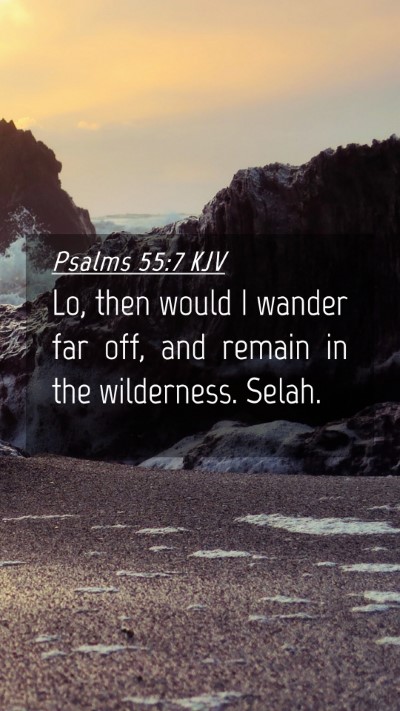 Picture 04 - Psalms 55:7 KJV Mobile Phone Wallpaper - Lo, then would I wander far off, and remain in - Mobile Bible Verse Wallpaper
