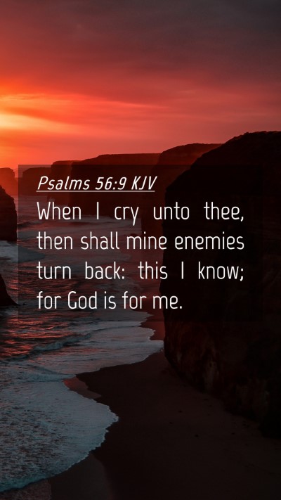 Picture 04 - Psalms 56:9 KJV Mobile Phone Wallpaper - When I cry unto thee, then shall mine enemies - Mobile Bible Verse Wallpaper