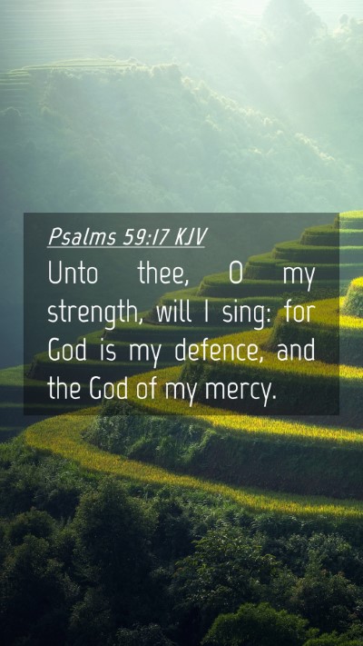 Picture 04 - Psalms 59:17 KJV Mobile Phone Wallpaper - Unto thee, O my strength, will I sing: for God is - Mobile Bible Verse Wallpaper