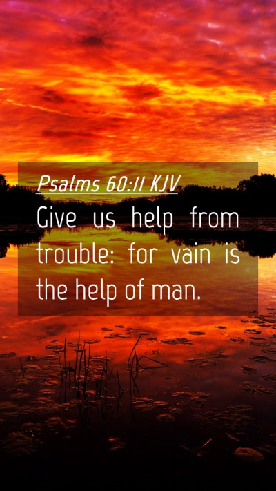 Picture 04 - Psalms 60:11 KJV Mobile Phone Wallpaper - Give us help from trouble: for vain is the help - Mobile Bible Verse Wallpaper