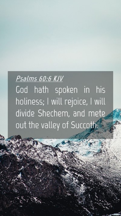 Picture 04 - Psalms 60:6 KJV Mobile Phone Wallpaper - God hath spoken in his holiness; I will rejoice, - Mobile Bible Verse Wallpaper