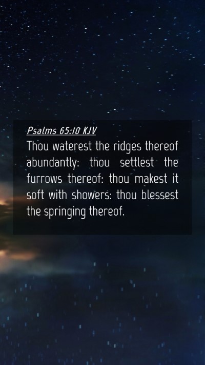 Picture 04 - Psalms 65:10 KJV Mobile Phone Wallpaper - Thou waterest the ridges thereof abundantly: thou - Mobile Bible Verse Wallpaper