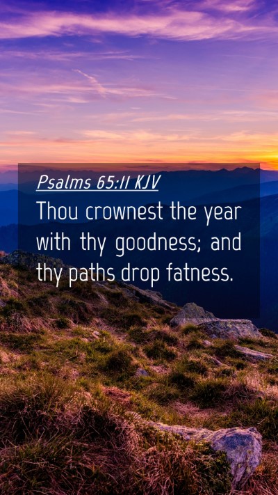 Picture 04 - Psalms 65:11 KJV Mobile Phone Wallpaper - Thou crownest the year with thy goodness; and thy - Mobile Bible Verse Wallpaper