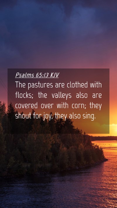 Picture 04 - Psalms 65:13 KJV Mobile Phone Wallpaper - The pastures are clothed with flocks; the valleys - Mobile Bible Verse Wallpaper