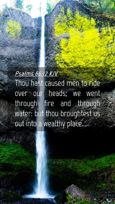 Picture 04 - Psalms 66:12 KJV Mobile Phone Wallpaper - Thou hast caused men to ride over our heads; we - Mobile Bible Verse Wallpaper