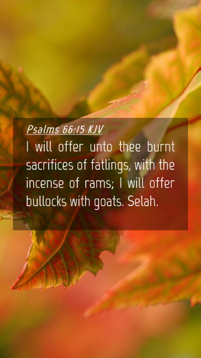 Picture 04 - Psalms 66:15 KJV Mobile Phone Wallpaper - I will offer unto thee burnt sacrifices of - Mobile Bible Verse Wallpaper