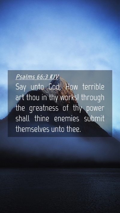 Picture 04 - Psalms 66:3 KJV Mobile Phone Wallpaper - Say unto God, How terrible art thou in thy works! - Mobile Bible Verse Wallpaper