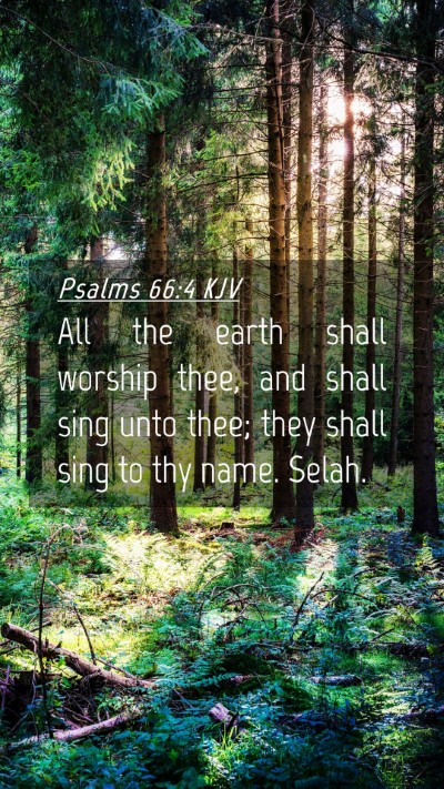 Picture 04 - Psalms 66:4 KJV Mobile Phone Wallpaper - All the earth shall worship thee, and shall sing - Mobile Bible Verse Wallpaper