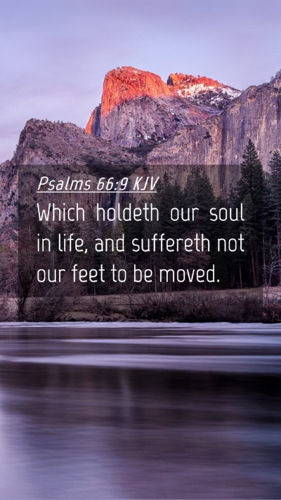 Picture 04 - Psalms 66:9 KJV Mobile Phone Wallpaper - Which holdeth our soul in life, and suffereth not - Mobile Bible Verse Wallpaper